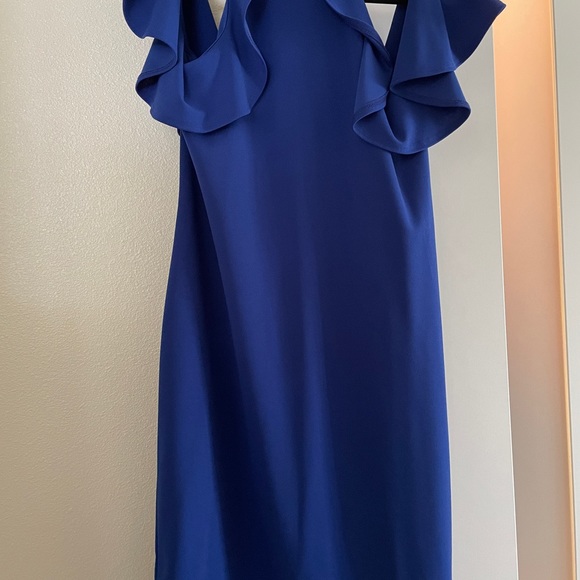 Blue cold shoulder dress - Picture 5 of 7